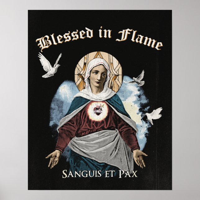 Blessed in Flame - Gothic Design Poster (Front)