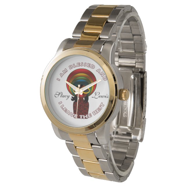 Blessed Inspirational Sayings Quotes Personalize Watch (Angled)