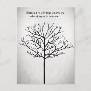 Blessed is He who seeks Wisdom a Tree of Life Postcard