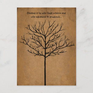Blessed is He who seeks Wisdom a Tree of Life Postcard