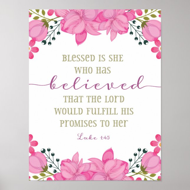 Blessed is She Who Believed Art Print (Front)
