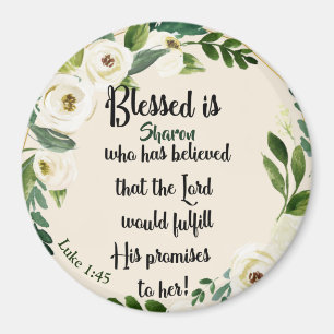 Blessed Is She Who Believed Name Christian  Magnet