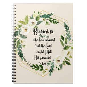 Blessed Is She Who Believed Name Christian Notebook