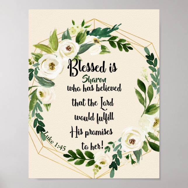 Blessed is she who believed Name Christian  Poster (Front)