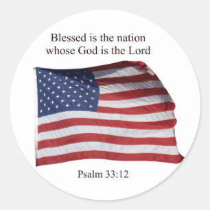 Blessed Is The Nation Classic Round Sticker