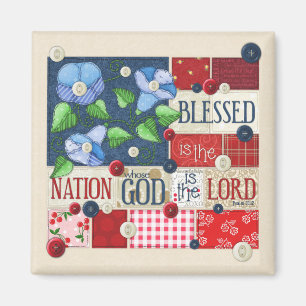 "Blessed is the Nation" Scripture Magnet