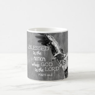 Blessed is the nation whose God is the Lord Verse Coffee Mug