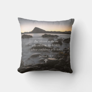 Blessed Is The One Who Trusts In The LORD Faith Throw Pillow