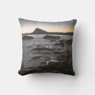 Blessed Is The One Who Trusts In The LORD Faith Throw Pillow