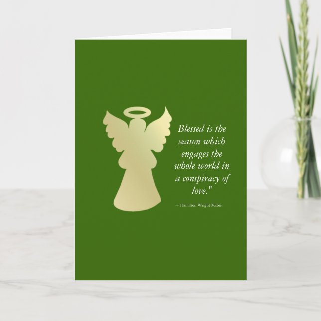 Blessed is the Season - Angel Holiday Card (Front)