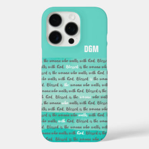 Blessed is the Woman Who Walks with God Teal iPhone 16 Pro Case