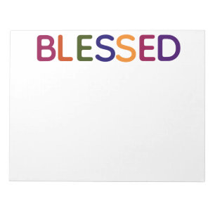 Blessed Jewel Tone Block Print 11 x 8.5 Notepad