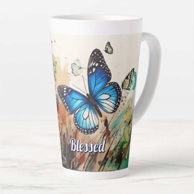 "Blessed"  Latte Mug (Right Angle)