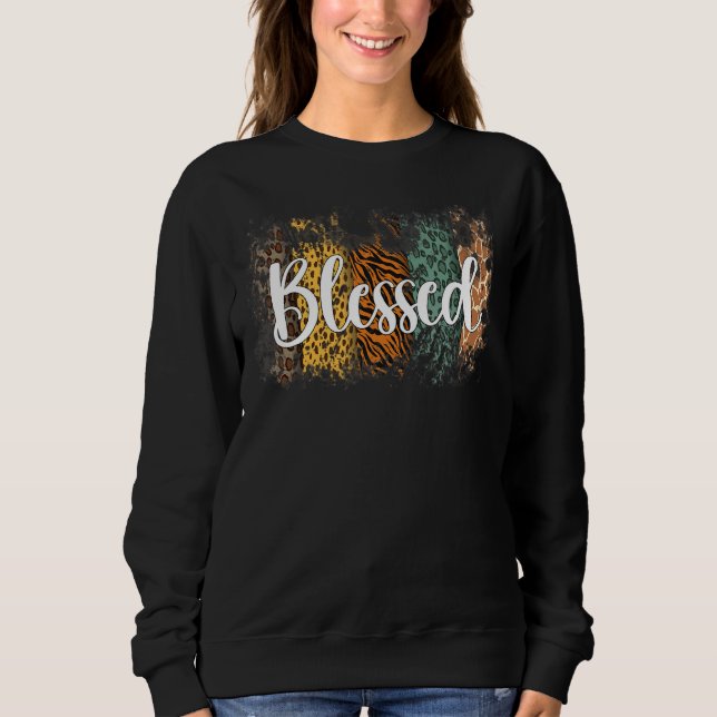 Blessed Leopard Mom Sweatshirt (Front)