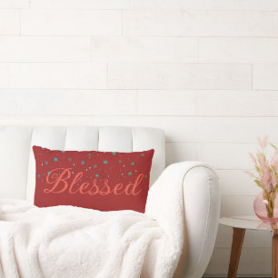 Blessed Lumbar Pillow, Farmhouse Decor Rustic  Pillow