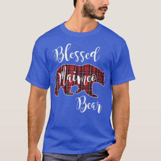 Blessed Maimeo Bear Red Tartan Plaid Fun Grandma G T-Shirt