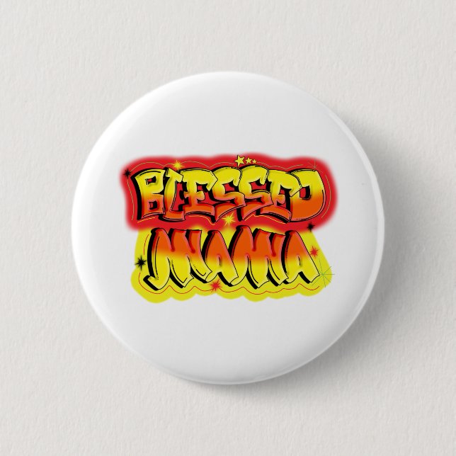 Blessed Mama 2 Inch Round Button (Front)