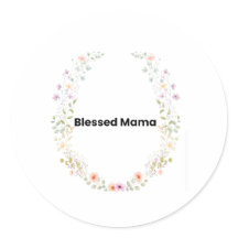 Blessed Mama Floral Inspirational Sticker