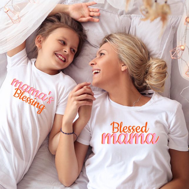 Blessed mama modern script  Mother's Day  T-Shirt (Creator Uploaded)