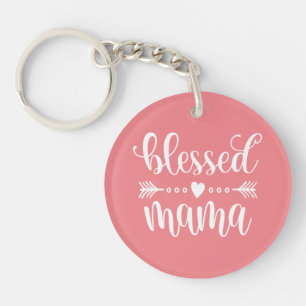 Blessed Mama Mother's Day Quote Keychain