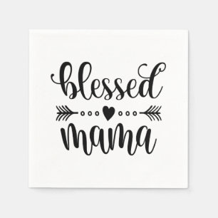 Blessed Mama Mother's Day Quote   Paper Napkin