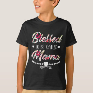 Blessed Mama Or Grandma Quote Graphic Trendy Mommy T-Shirt
