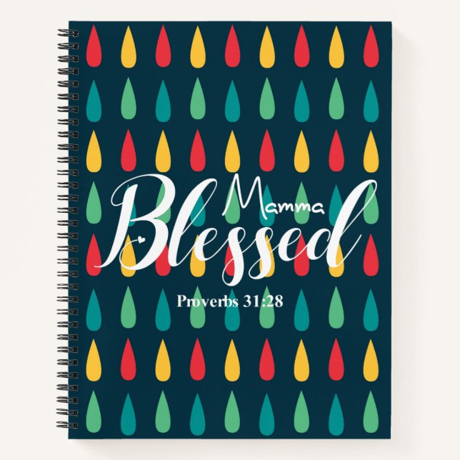 Blessed Mamma Scripture Christian Notebook (Front)