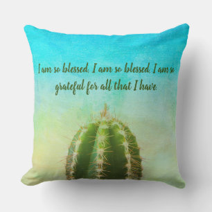Blessed Mantra With Customizable Text  Throw Pillo Throw Pillow