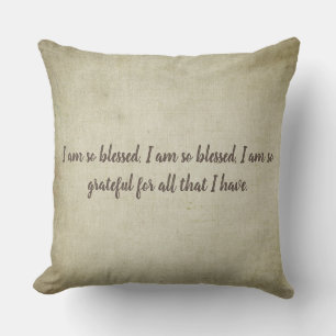 Blessed Mantra With Customizable Text Throw Pillow