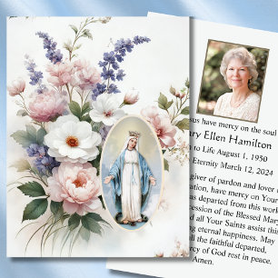Blessed Mary Funeral Catholic Memorial Prayer Card