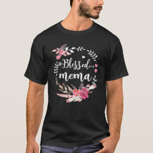 Blessed Mema Thanksgiving Floral Funny Mother s Da T-Shirt