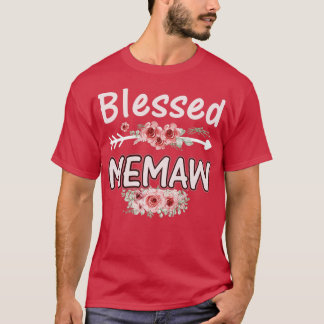 Blessed Memaw Mom Life Cute Floral Flower Mothers  T-Shirt