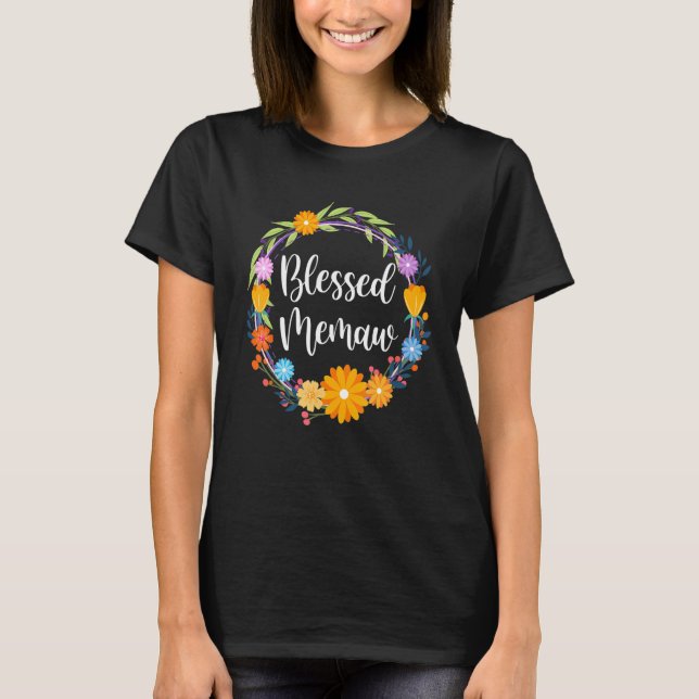 Blessed Memaw Shirt Grandma Mothers Day Thanksgivi (Front)