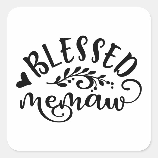 Blessed Memaw The New Grandma Square Sticker (Front)