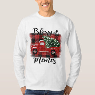 Blessed Memes Red Truck Vintage Christmas Tree T-Shirt