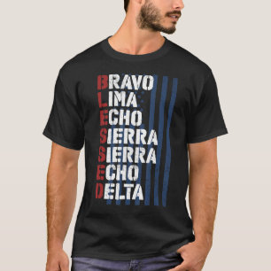 Blessed Military Alphabet Letters for Patriotic Ch T-Shirt