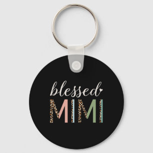 Blessed Mimi Leopard For Cute Mimi Grandma Mothers Keychain