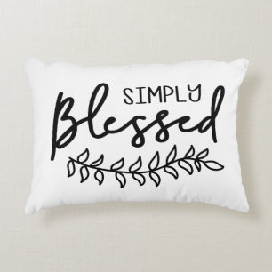 Blessed Modern Farmhouse Black White Personalized Accent Pillow
