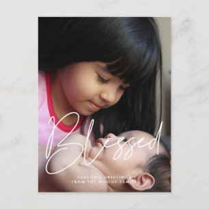 Blessed Modern minimalist photo holiday Postcard