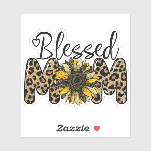 Blessed Mom Cute Cheetah Leopard Sunflower (Sheet)
