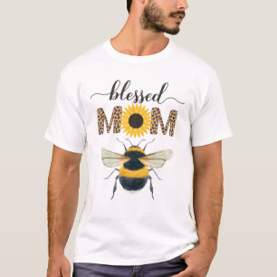 Blessed Mom Happy Spring Bumblebee Mother's Day Fu T-Shirt