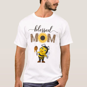 Blessed Mom Happy Spring Bumblebee Mother's Day Fu T-Shirt