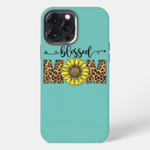Blessed Mom Leopard Sunflower Happy Mothers Day iPhone 13 Pro Max Case