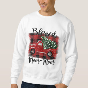 Blessed Mom-Mom Red Truck Vintage Christmas Tree Sweatshirt