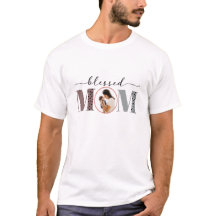 Blessed Mom Personalized Photo T-Shirt