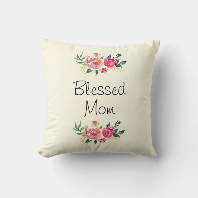 Blessed Mom throw pillow (Front)