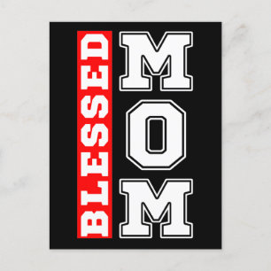 Blessed Mom Typography Mothers day Postcard