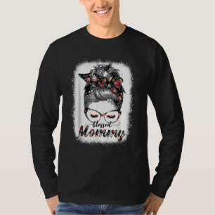 Blessed Mommy Messy Bun Women Happy Easter Mother' T-Shirt