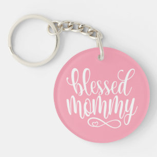 Blessed Mommy Mother's Day Quote Keychain