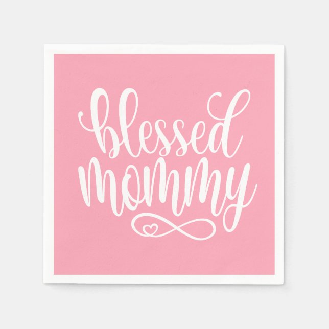 Blessed Mommy Mother's Day Quote | Paper Napkin (Front)